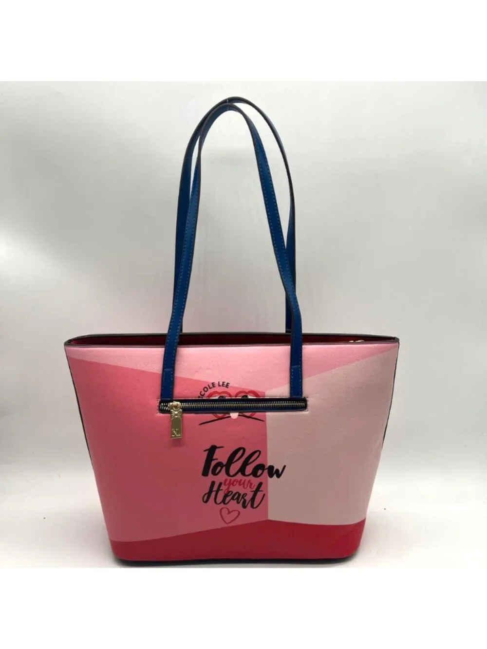 Nicole Lee Daisy Takes Love Print Faux Leather Tote Bag